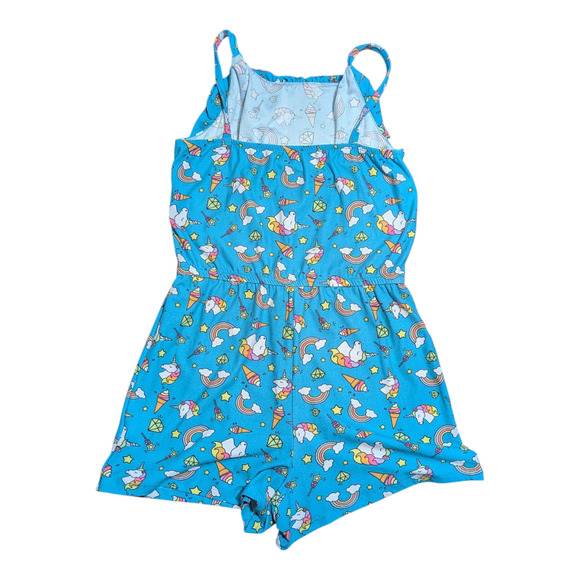 Extremely Me -Turquoise - Unicorns and Rainbows - Romper - Girls Size 14 - Picture 5 of 5